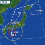 台風20号、大山への最接近は8月24日0時頃。8月24日の大献灯は中止！