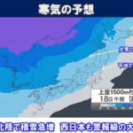 大山今夜(17日)から19日(月)まで大雪に注意が必要